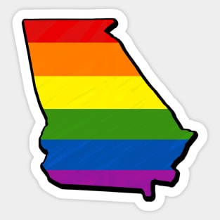 Rainbow Georgia Outline Sticker